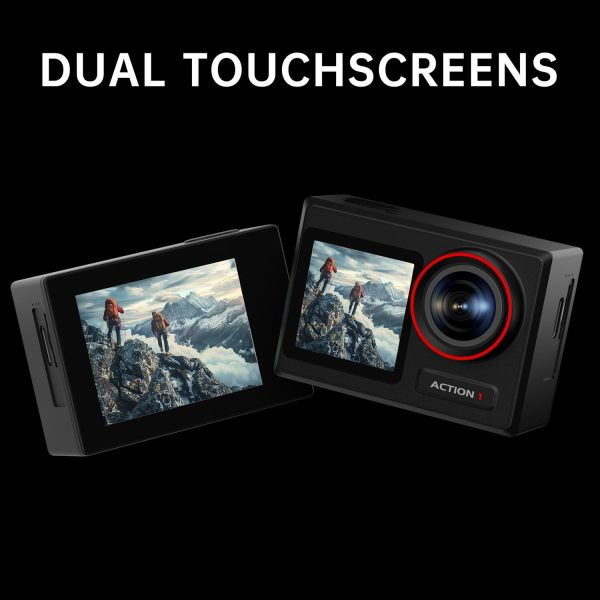 4K60FPS 30MP Action Camera with Front LCD and Touch Rear Screens, Underwater Camera with 64GB Memory Card, 132FT Waterproof Camera, EIS, 5X Zoom, WiFi Remote Control（Black） - Image 2